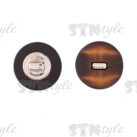 Пуговица пластиковая на ножке, черная с капучино, 28L фото 1