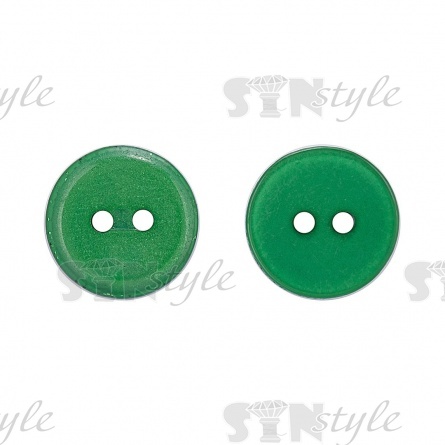 Пуговица пластиковая на два прокола, 20L, цвет зеленый фото 1