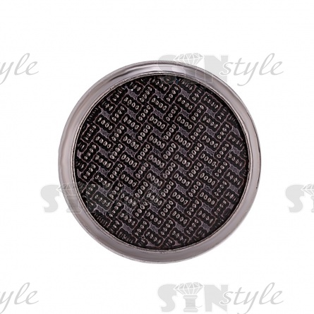 Пуговица металлическая на ножке, темный никель с черным, 28L фото 2