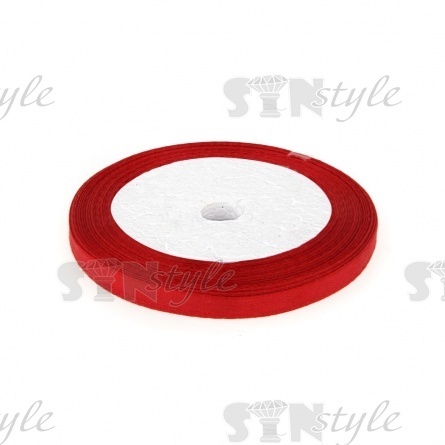 Декоративная лента атласная, ширина 6 мм, намотка 25 ярдов, цвет темно-красный (№033) фото 1
