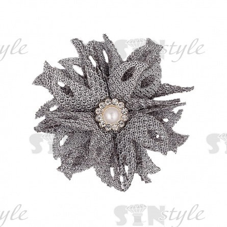 Цветочки декоративные, цвет серый, размер 40 мм,  фото 1