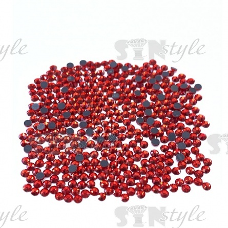 Стразы термоклеевые стеклянные SS16, форма круг, цвет красный (938), 1440 шт/уп  фото 2