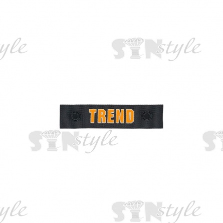 Аппликация пришивная ПВХ, размер 110х25 мм, цвет оранжевый фото 1