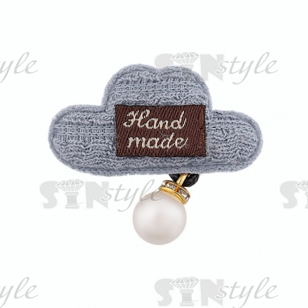 Аппликация 3D "Тучка" цвет серый, размер 40х33 мм фото 1