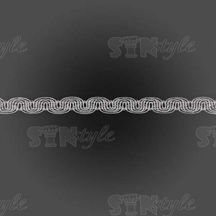 Тесьма отделочная металлизированная, ширина 20 мм, цвет серебро, намотка 15 ярдов фото 2