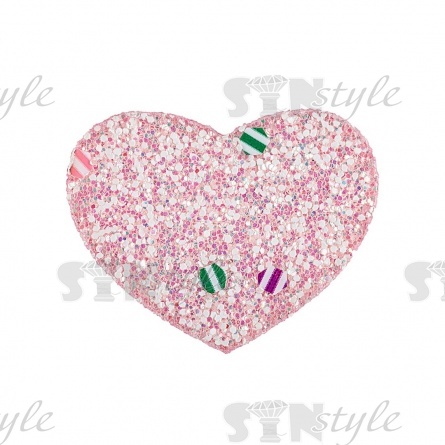 Аппликация 3D "Сердечко", цвет розовый, размер 30х25 мм фото 1