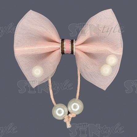 Аппликация 3D "Бантик", цвет грязно-розовый, размер 60х40 мм фото 1