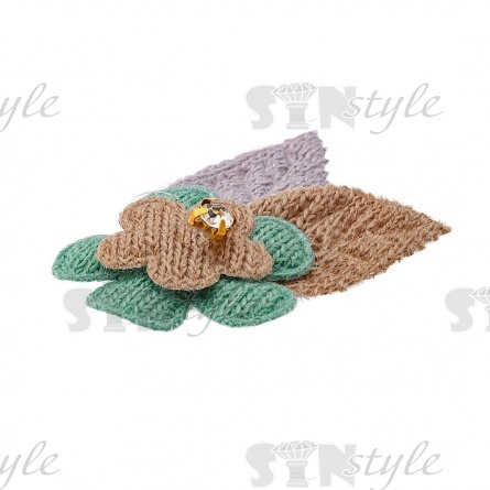 Аппликация 3D "Цветочек", цвет серый, размер 48х35 мм фото 2