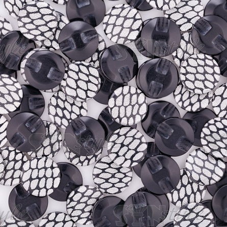 Пуговица пластиковая на полуножке, размер 24L, форма круглая, цвет серый фото 3