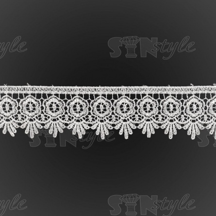 Кружево ажурное, ширина 55 мм, цвет белый, намотка 15 ярдов фото 1