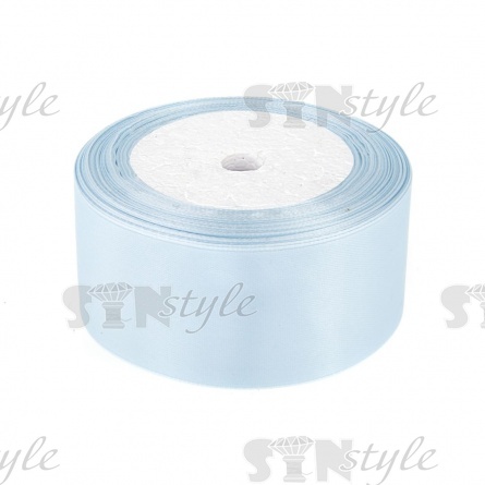 Декоративная лента атласная, ширина 38 мм, намотка 25 ярдов, цвет голубой (№172) фото 1