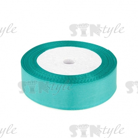 Лента атласная, ширина 25 мм, намотка 25 ярдов, цвет изумрудный (№054) фото 1