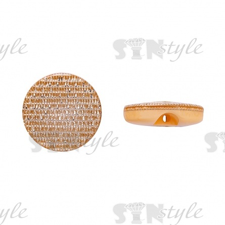 Пуговица пластиковая на полуножке, размер 20L, цвет бежевый с блестками фото 1