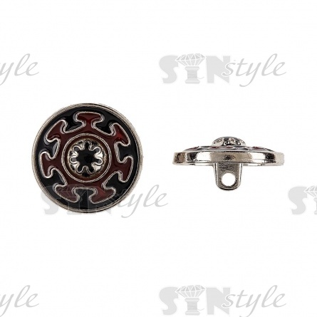 Пуговица металлическая на ножке, никель/черный, 34L фото 1