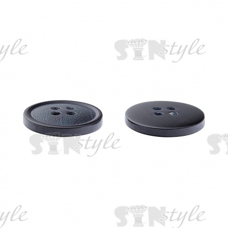 Пуговица пластиковая на четыре прокола, размер 32L, цвет темно-синий фото 1