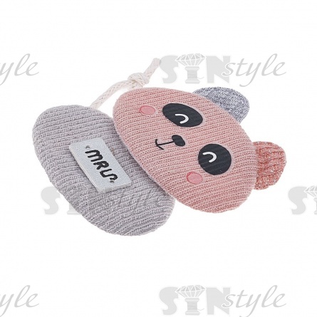 Аппликация 3D "Мишка", цвет грязно-розовый+ серый, размер 45х50 мм фото 2