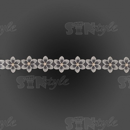 Цветочки из капроновой ленты, размер 30 мм, намотка 20 ярдов, цвет мятный (№ 14)  фото 2