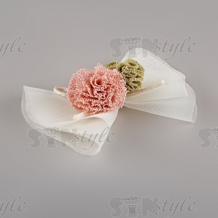 Аппликация 3D "Бантик", цвет шампань, размер 60х50 мм фото 2