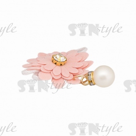 Аппликация 3D "Цветочек" с подвеской, цвет розовый, размер 50х60 мм фото 2