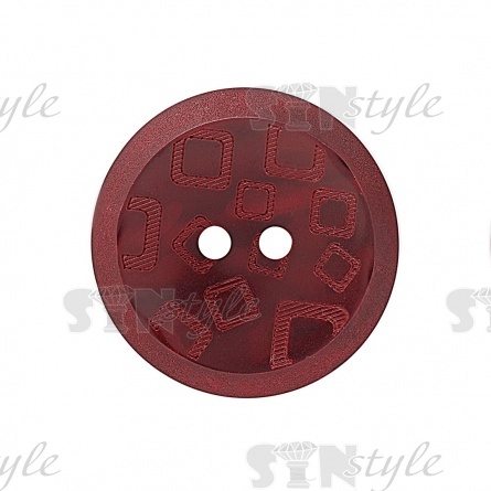Пуговица пластиковая на два прокола, бордовая, 40L фото 2