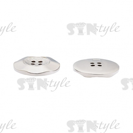 Пуговица пластиковая на четыре прокола, серебристая, 48L фото 3