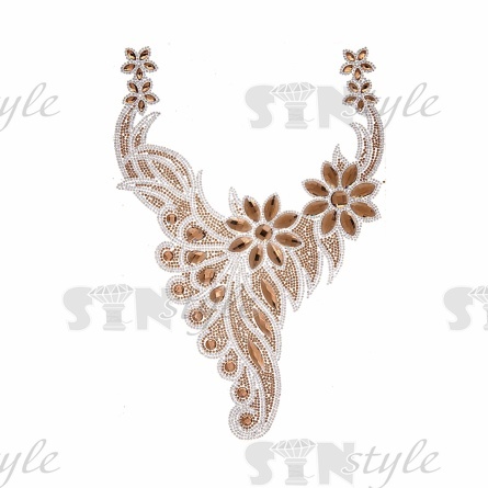 Термоаппликация из стеклянных страз, цвет золотой, размер 235х350 мм фото 1