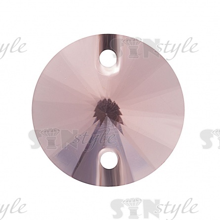 Стразы пришивные стеклянные, форма круг, цвет №22 (пудровый), диаметр 12 мм фото 1