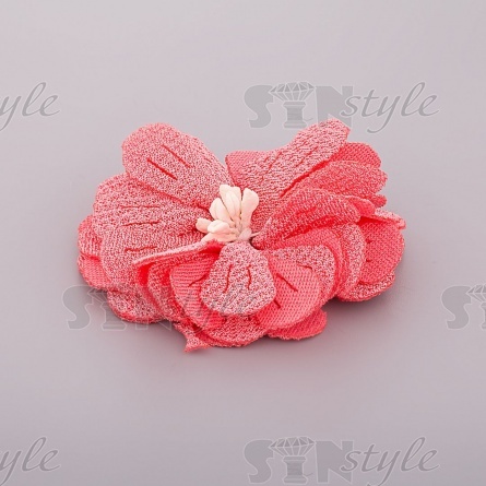 Цветочки декоративные, цвет коралловый, размер 55 мм,  фото 2