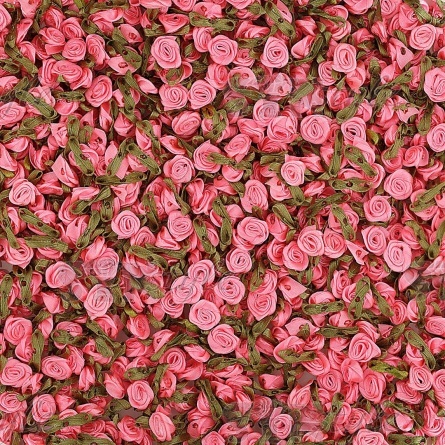 Цветочек из атласной ленты, ярко-розовый, размер 15 мм фото 3