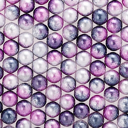 Бусины под жемчуг прибивные с градиентом, размер 6 мм, цвет фиолетовый с розовым, вес 500 г  фото 2