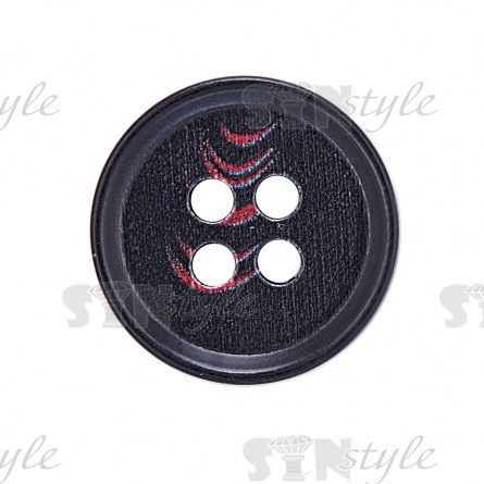 Пуговица пластиковая на четыре прокола, размер 24L, цвет черный/бордовый фото 2