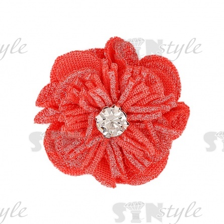 Цветочки декоративные, цвет кораловый, размер 35 мм,  фото 1