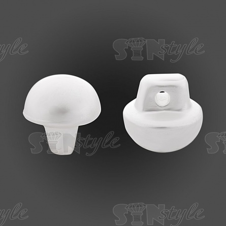 Пуговица пластиковая на ножке, в форме полусферы, размер 16L, белая перламутровая фото 2