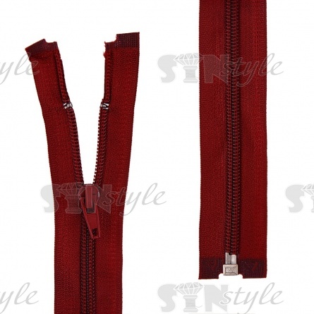 Молиня спираль, тип 5, разьемная, длина 65 см, цвет 163 (бордо), "простой" бегунок фото 1