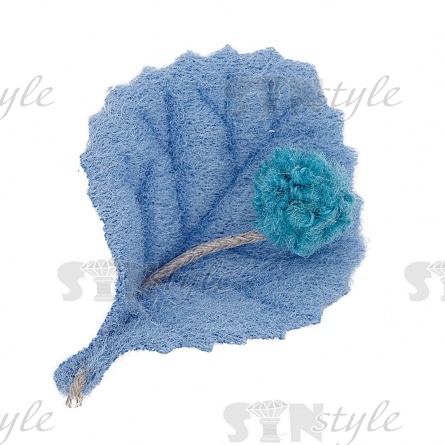 Аппликация 3D "Листочек", цвет голубой, размер 43х30 мм фото 1