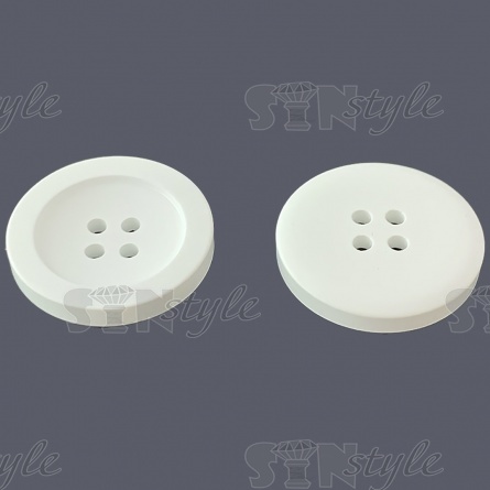Пуговица пластиковая на четыре прокола, белая, 44L фото 2