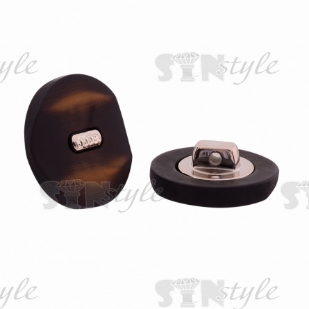 Пуговица пластиковая на ножке, черная с капучино, 28L фото 2