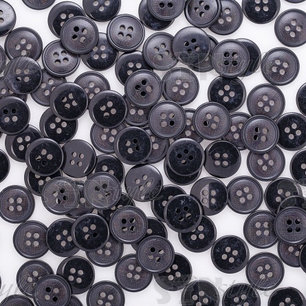 Пуговица пластиковая на четыре прокола, размер 24L, цвет черный фото 3