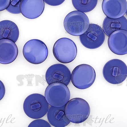 Пуговица пластиковая на ножке, синяя перламутровая, 32L фото 3