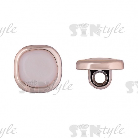 Пуговица пластиковая на ножке, цвет золотой с белым, 20L фото 1