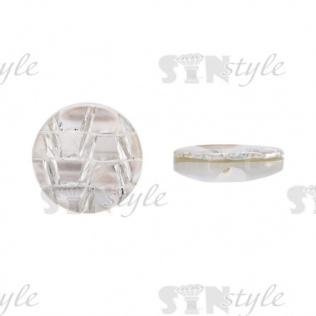 Пуговица пластиковая на полуножке, размер 24L, белая перламутровая фото 1