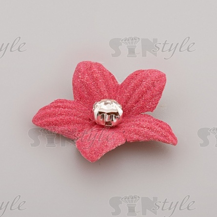 Цветочки декоративные, цвет бордо, размер 23 мм,  фото 2