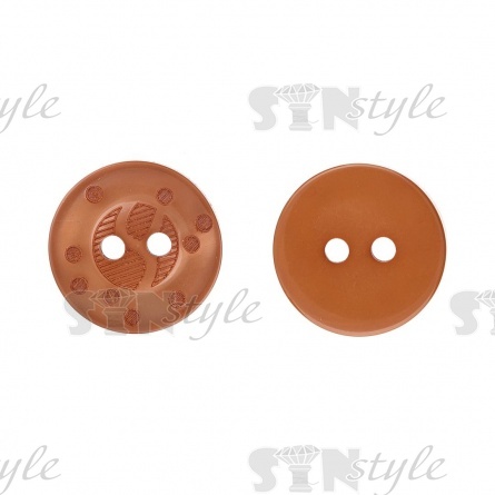 Пуговица пластиковая на два прокола, размер 24L, цвет капучино фото 1