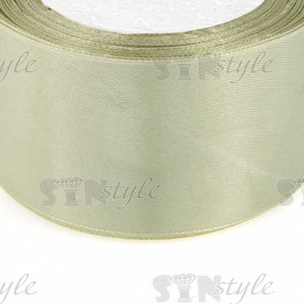 Декоративная лента атласная, ширина 50 мм, длина 25 ярдов, цвет фисташковый (№159) фото 2
