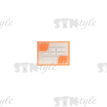 Аппликация пришивная ПВХ, размер 40х30 мм, цвет оранжевый фото 1