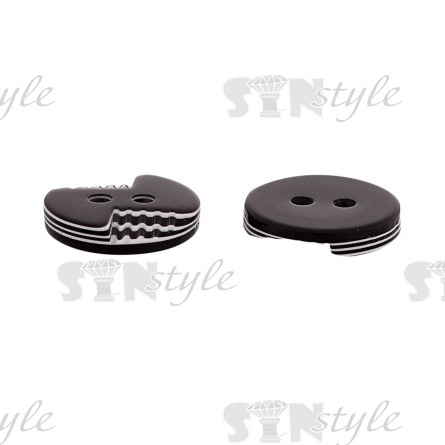 Пуговица пластиковая на два прокола, черная с белым, 20L фото 3