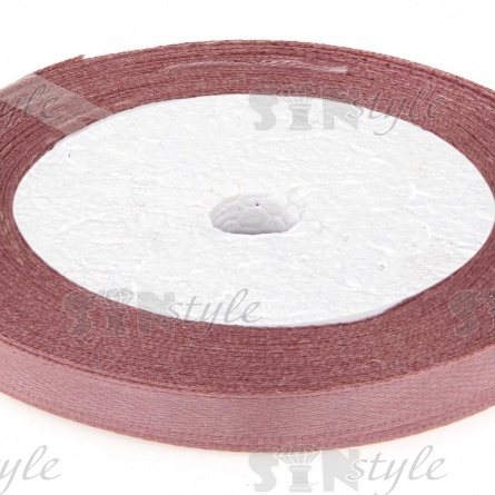 Декоративная лента атласная, ширина 6 мм, намотка 25 ярдов, цвет грязно-розовый (№092) фото 2