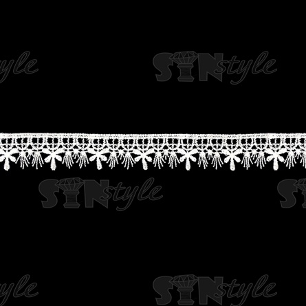 Кружево ажурное матовая нить, ширина 20 мм, цвет белый, намотка 15 ярдов фото 1