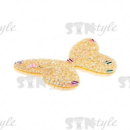 Аппликация 3D "Бабочка", цвет желтый, размер 40х27 мм фото 2