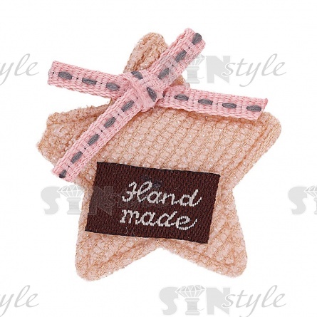 Аппликация 3D "Звездочка", цвет бежевый+грязно-розовый, размер 37х37 мм фото 1